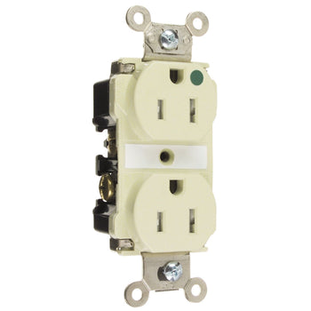 Pass And Seymour Tamper-Resistant Hospital Grade Receptacle 15A 125V Ivory (TR62HI)