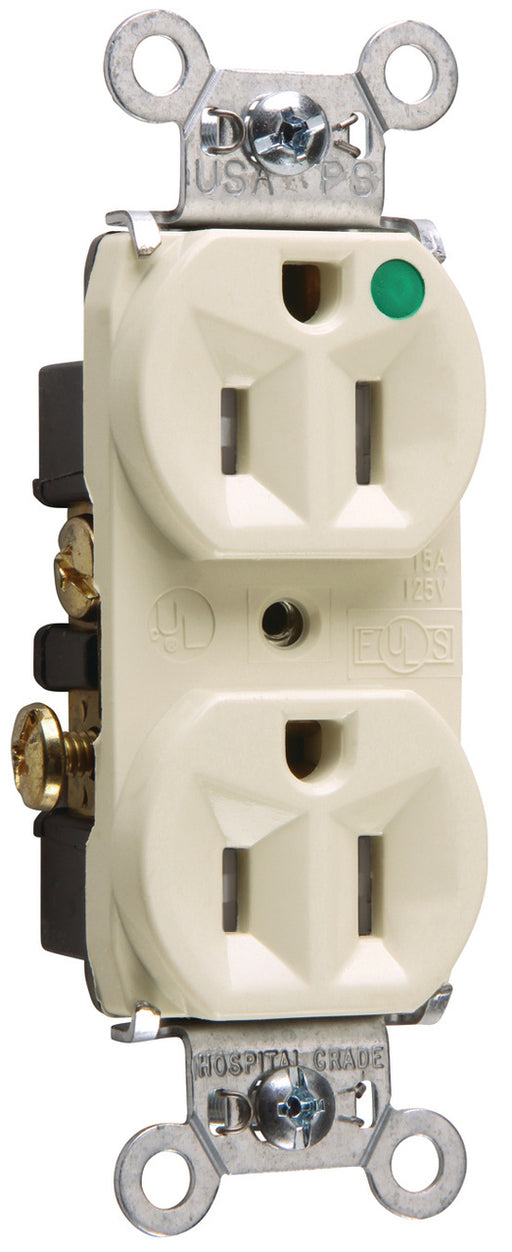 Pass And Seymour Tamper-Resistant Compact Hospital Grade Duplex Receptacle 15A 125V Gray (TR8200HGRY)