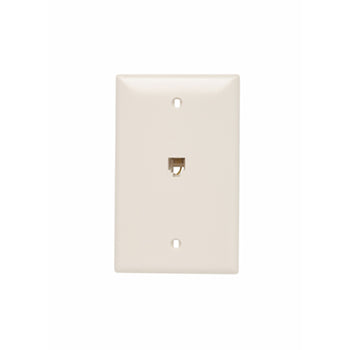 Pass And Seymour Telephone 4 Conductor 1-Gang Thermoplastic Plate Light Almond (TPTE1LA)