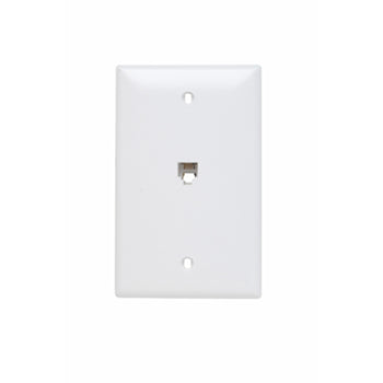 Pass And Seymour Telephone 4 Conductor 1-Gang Thermoplastic Plate White (TPTE1W)