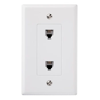 Pass And Seymour Telephone 2 Outlet 4-Wire White (26TE24W)