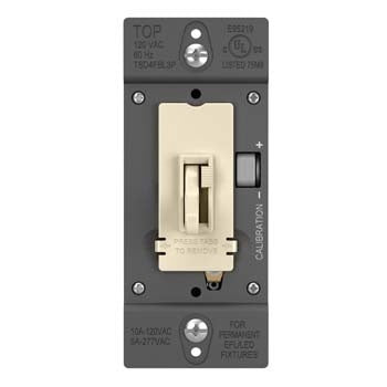 Pass And Seymour Toggle Slide Dimmer 0-10V Fluorescent /LED Light Almond (TSD4FBL3PLA)