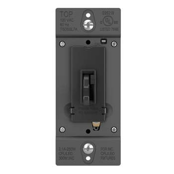 Pass And Seymour Toggle Slide Dimmer Compact Fluorescent /LED Single Pole/3-Way 250W Black SSL7A (TSDSSL7APBK)