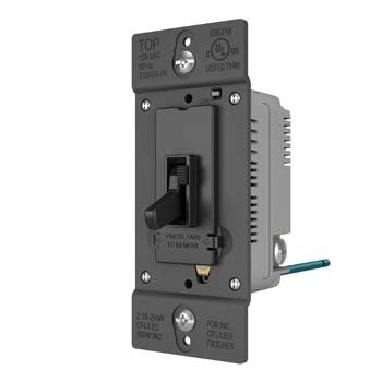 Pass And Seymour Toggle Slide Dimmer Compact Fluorescent /LED Single Pole/3-Way 250W Black SSL7A (TSDSSL7APBK)
