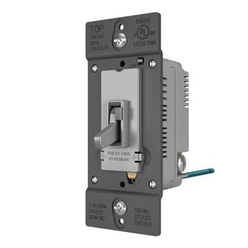 Pass And Seymour Toggle Slide Dimmer Compact Fluorescent /LED Single Pole/3-Way 250W Gray SSL7A (TSDSSL7APGRY)