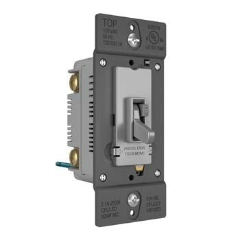 Pass And Seymour Toggle Slide Dimmer Compact Fluorescent /LED Single Pole/3-Way 250W Gray SSL7A (TSDSSL7APGRY)