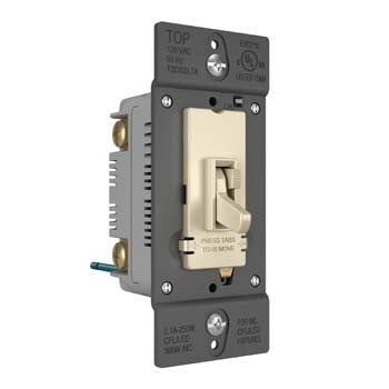 Pass And Seymour Toggle Slide Dimmer Compact Fluorescent /LED Single Pole/3-Way 250W Light Almond SSL7A (TSDSSL7APLA)