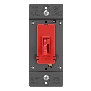 Pass And Seymour Toggle Slide Dimmer Compact Fluorescent /LED Single Pole/3-Way 250W Red SSL7A (TSDSSL7APRED)