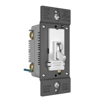 Pass And Seymour Toggle Slide Dimmer Compact Fluorescent /LED Single Pole/3-Way 250W White SSL7A (TSDSSL7APW)