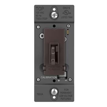 Pass And Seymour Toggle Slide Dimmer Low Voltage Single Pole/3-Way 700Va Brown (TSDLV703P)