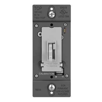 Pass And Seymour Toggle Slide Dimmer Low Voltage Single Pole/3-Way 700Va Gray (TSDLV703PGRY)