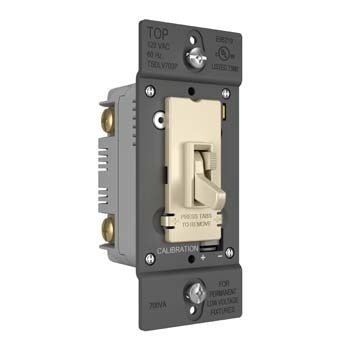 Pass And Seymour Toggle Slide Dimmer Low Voltage Single Pole/3-Way 700Va Light Almond (TSDLV703PLA)