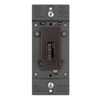 Pass And Seymour Toggle Slide Dimmer Tru Universal Single Pole/3-Way 450W Brown (TSD703PTU)