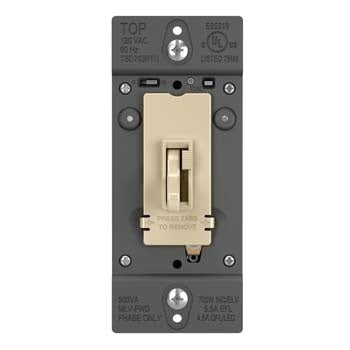 Pass And Seymour Toggle Slide Dimmer Tru Universal Single Pole/3-Way 450W Ivory (TSD703PTUI)