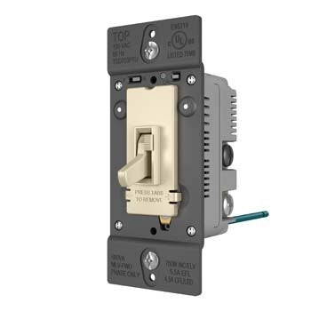 Pass And Seymour Toggle Slide Dimmer Tru Universal Single Pole/3-Way 450W Light Almond (TSD703PTULA)