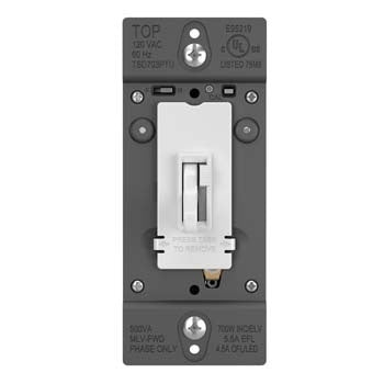 Pass And Seymour Toggle Slide Dimmer Tru Universal Single Pole/3-Way 450W White (TSD703PTUW)