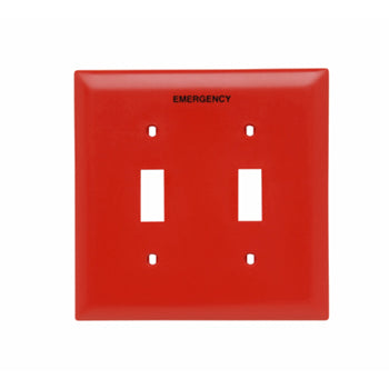 Pass And Seymour TP 2 Toggle Emergency Red With Black Silk Screen (TP2ERED)