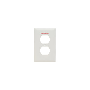 Pass And Seymour TP Duplex Emergency White With Red Silk Screen (TP8EW)