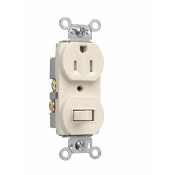 Pass And Seymour Tamper-Resistant Combination 1P Switch And Receptacle 15A/120V Light Almond (691TRLA)