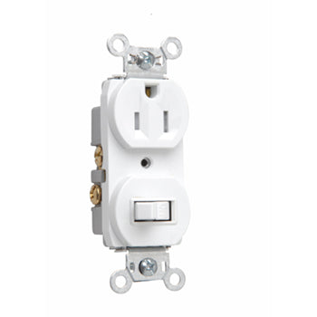 Pass And Seymour Tamper-Resistant Combination 1P Switch And Receptacle 15A/120V White (691TRW)