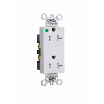 Pass And Seymour Tamper-Resistant Decorator Receptacle 20A 125V Hospital Grade White (TR26362HGW)