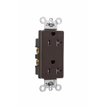 Pass And Seymour Tamper-Resistant Decorator Receptacle 20A 125V Side And Back Wire Brown (TR26362)