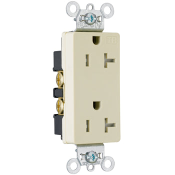 Pass And Seymour Tamper-Resistant Decorator Receptacle 20A 125V Side And Back Wire Gray (TR26362GRY)