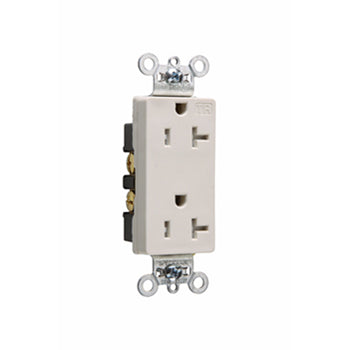 Pass And Seymour Tamper-Resistant Decorator Receptacle 20A 125V Side And Back Wire Light Almond (TR26362LA)