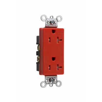 Pass And Seymour Tamper-Resistant Decorator Receptacle 20A 125V Side And Back Wire Red (TR26362RED)