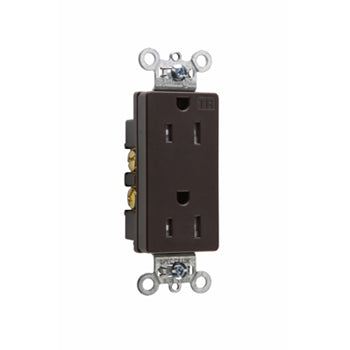 Pass And Seymour Tamper-Resistant Decorator Receptacle 15A 125V Side And Back Wire Brown (TR26262)