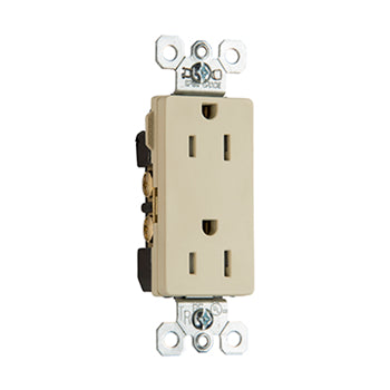 Pass And Seymour Tamper-Resistant Decorator Receptacle 15A 125V Side Wire Ivory (TR26242I)