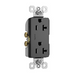 Pass And Seymour Tamper-Resistant Decorator Receptacle 20A 125V Side And Back Wire Black (TR26352BK)