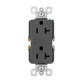 Pass And Seymour Tamper-Resistant Decorator Receptacle 20A 125V Side And Back Wire Black (TR26352BK)