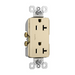 Pass And Seymour Tamper-Resistant Decorator Receptacle 20A 125V Side And Back Wire Ivory (TR26352I)