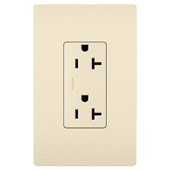 Pass And Seymour Tamper-Resistant Decorator Receptacle 20A 125V Side And Back Wire Light Almond (TR26352LA)