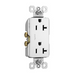 Pass And Seymour Tamper-Resistant Decorator Receptacle 20A 125V Side And Back Wire White (TR26352W)