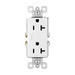 Pass And Seymour Tamper-Resistant Decorator Receptacle 20A 125V Side And Back Wire White (TR26352W)