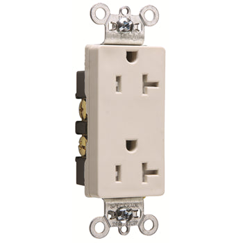 Pass And Seymour Tamper-Resistant Decorator Receptacle 20A 125V Side Wire Light Almond (TR26342LA)