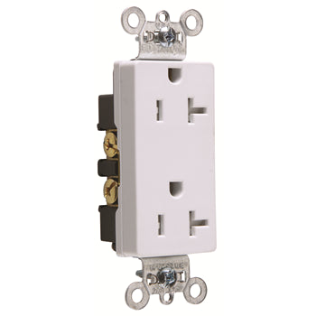 Pass And Seymour Tamper-Resistant Decorator Receptacle 20A 125V Side Wire White (TR26342W)