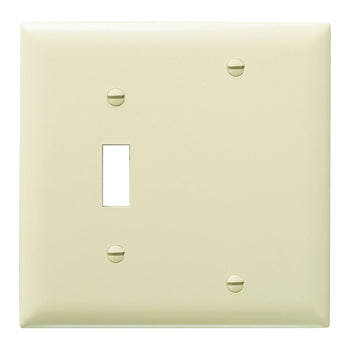 Pass And Seymour Trademaster Plate 2-Gang 1 Toggle 1 Blank Black (TP113BK)