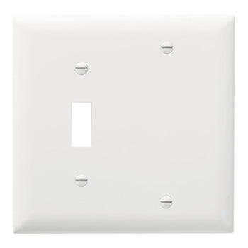 Pass And Seymour Trademaster Plate 2-Gang 1 Toggle 1 Blank White (TP113W)