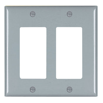 Pass And Seymour Trademaster Plate 2-Gang 2 Decorator Gray (TP262GRY)