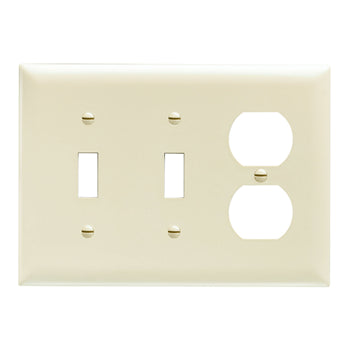Pass And Seymour Trademaster Plate 3-Gang 2 Toggle 1 Duplex White (TP28W)