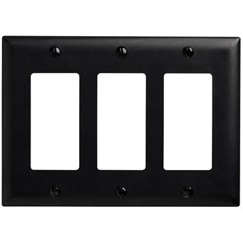 Pass And Seymour Trademaster Plate 3-Gang 3 Decorator Black (TP263BK)