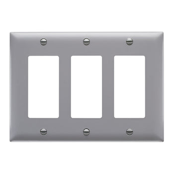 Pass And Seymour Trademaster Plate 3-Gang 3 Decorator Gray (TP263GRY)