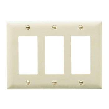 Pass And Seymour Trademaster Plate 3-Gang 3 Decorator Ivory (TP263I)
