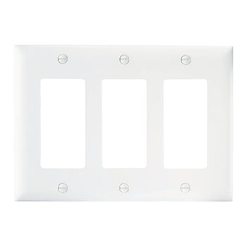 Pass And Seymour Trademaster Plate 3-Gang 3 Decorator White (TP263W)