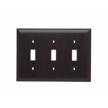 Pass And Seymour Trademaster Plate 3-Gang 3 Toggle Brown (TP3)