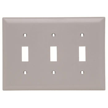 Pass And Seymour Trademaster Plate 3-Gang 3 Toggle Gray (TP3GRY)