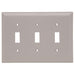 Pass And Seymour Trademaster Plate 3-Gang 3 Toggle Gray (TP3GRY)